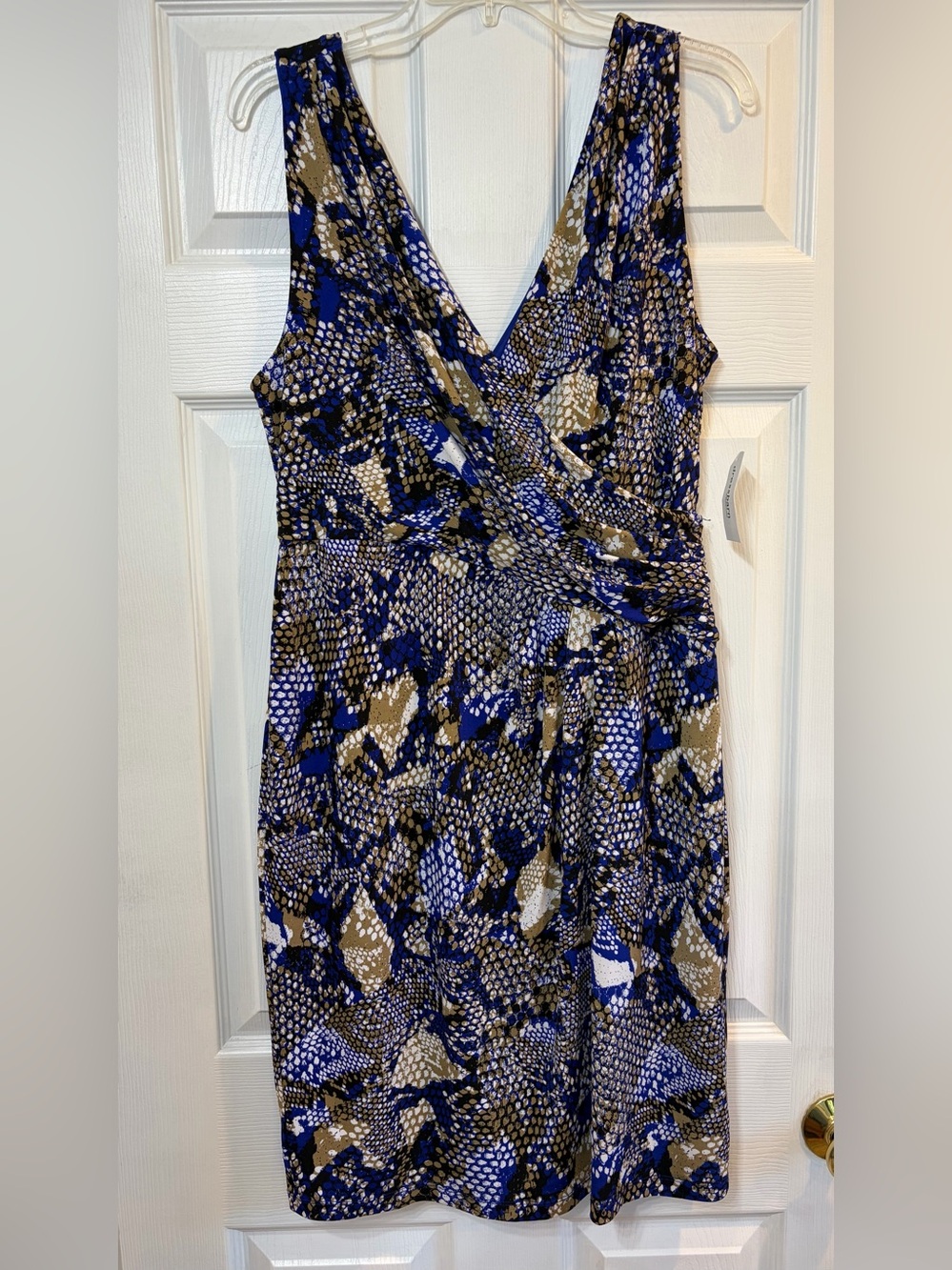 NWT Roz & Ali Sleeveless Faux-Wrap Midi Dress